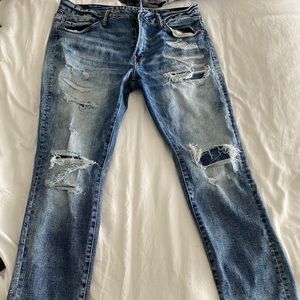 Patched skinny jeans